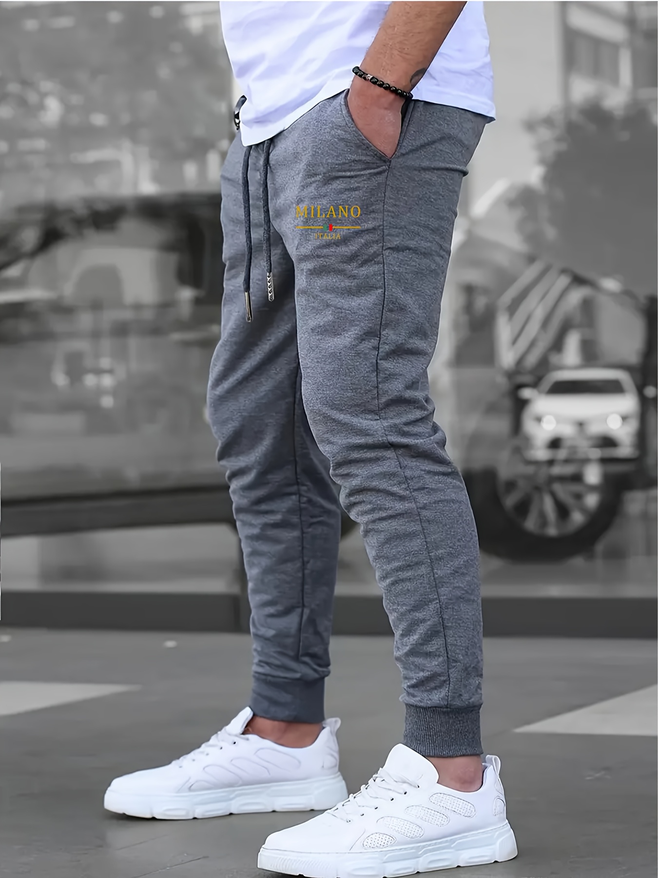 Street Fashion Theme - Luxury City‑Theme Casual Men Sweatpants, Fashion