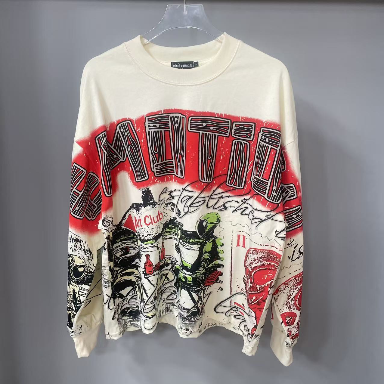 Street Fashion Hip Hop - High Quality Designer MIXED-EMOTION Long sleeved