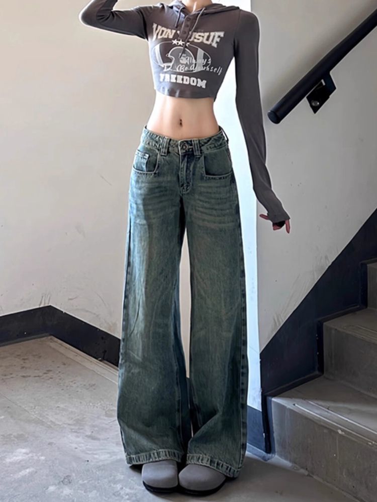 Japanese Street Fashion Female - Brown Jeans Harajuku Y2K Kawaii Cute