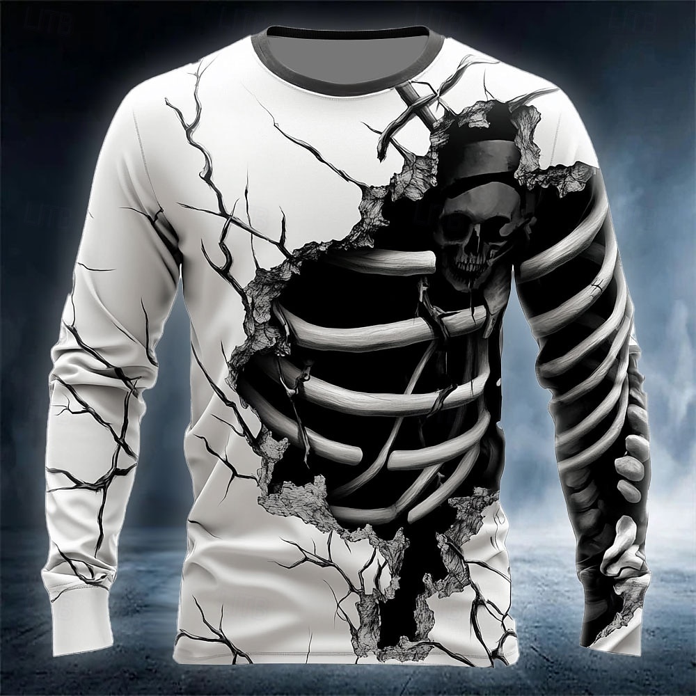 Street Fashion Hip Hop - Funny 3D Skull Print Men's T-shirt