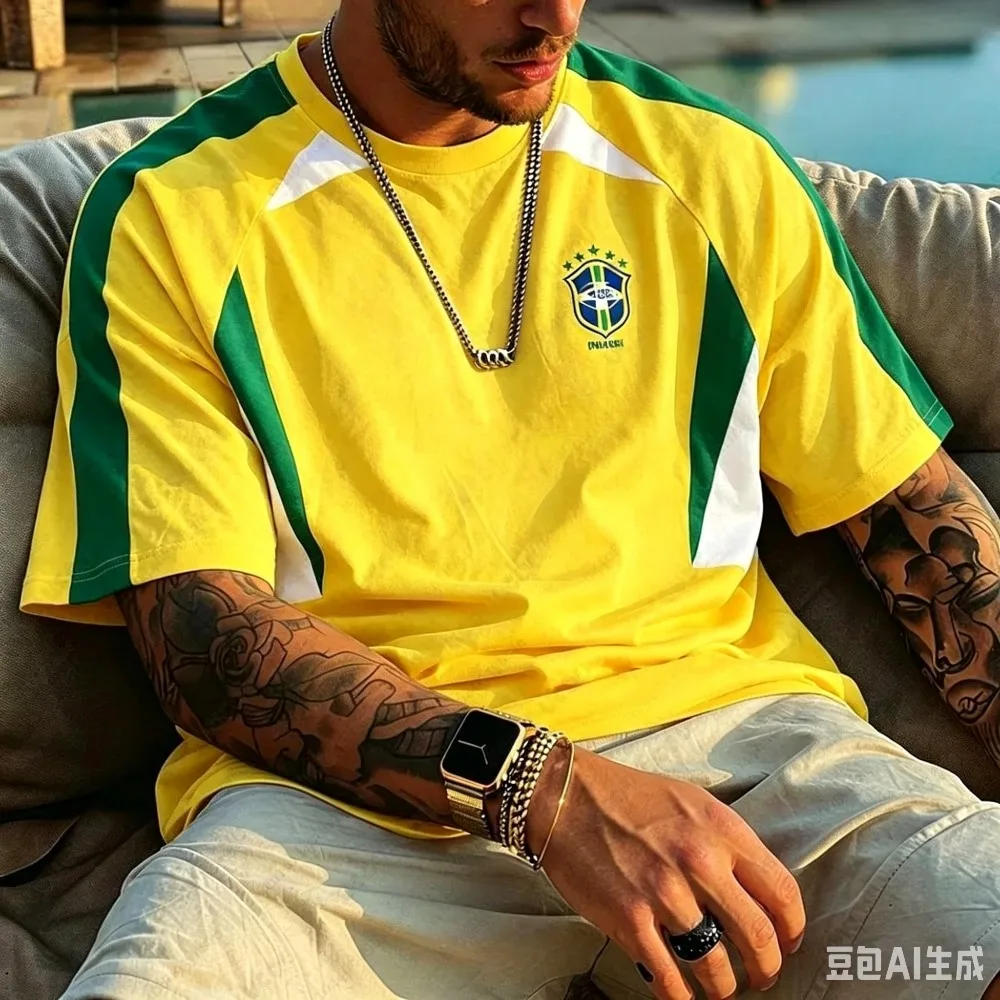 Street Fashion Brazil - Brazil No.10 Retro Football Suit Men's