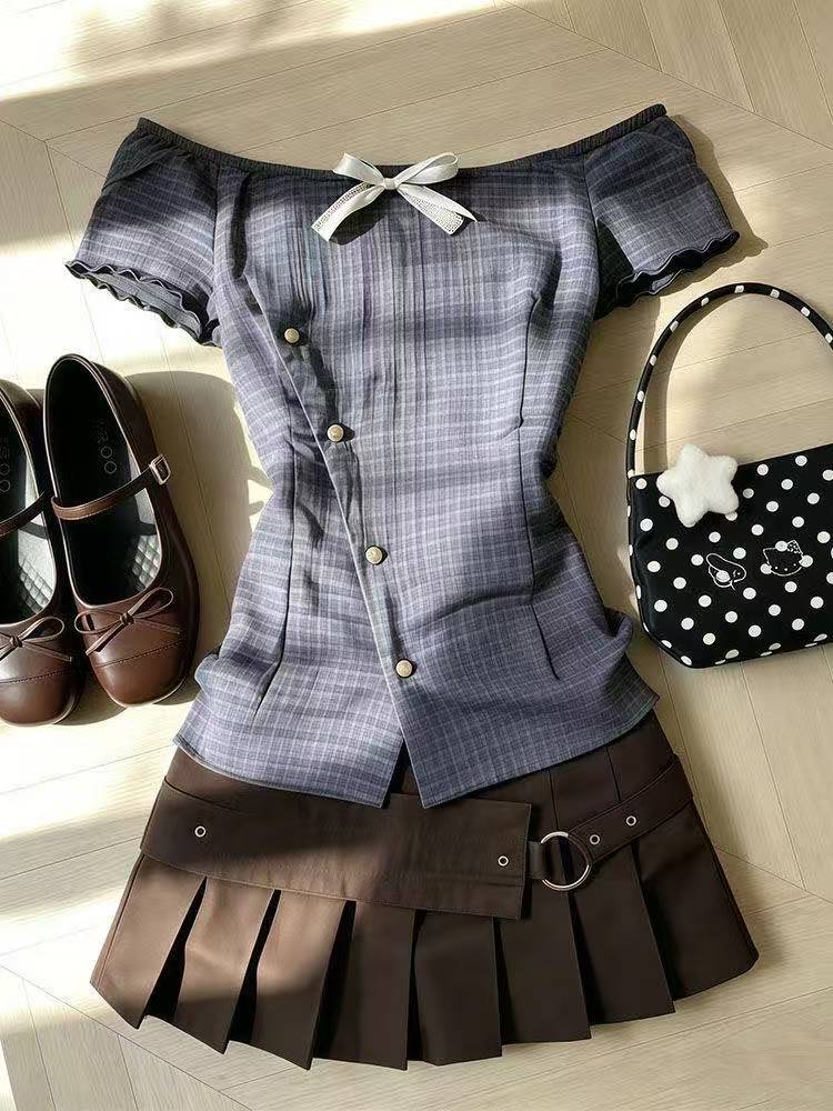 Street Fashion In Japan - Retro Ruffle Blouse Women Japanese Y2K