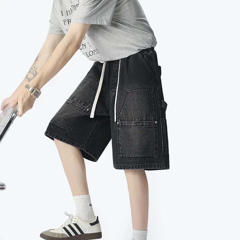 Street Fashion Hip Hop - American Fashion Street Workwear Denim Shorts