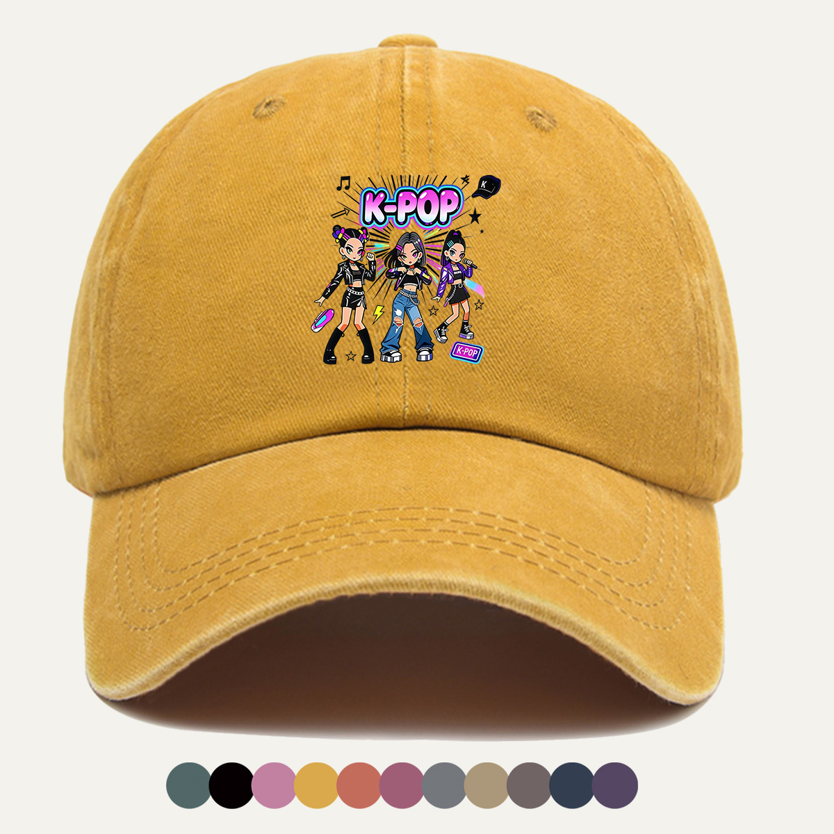 Street Fashion Co - 1pc K-POP Trendy Group Printed Baseball