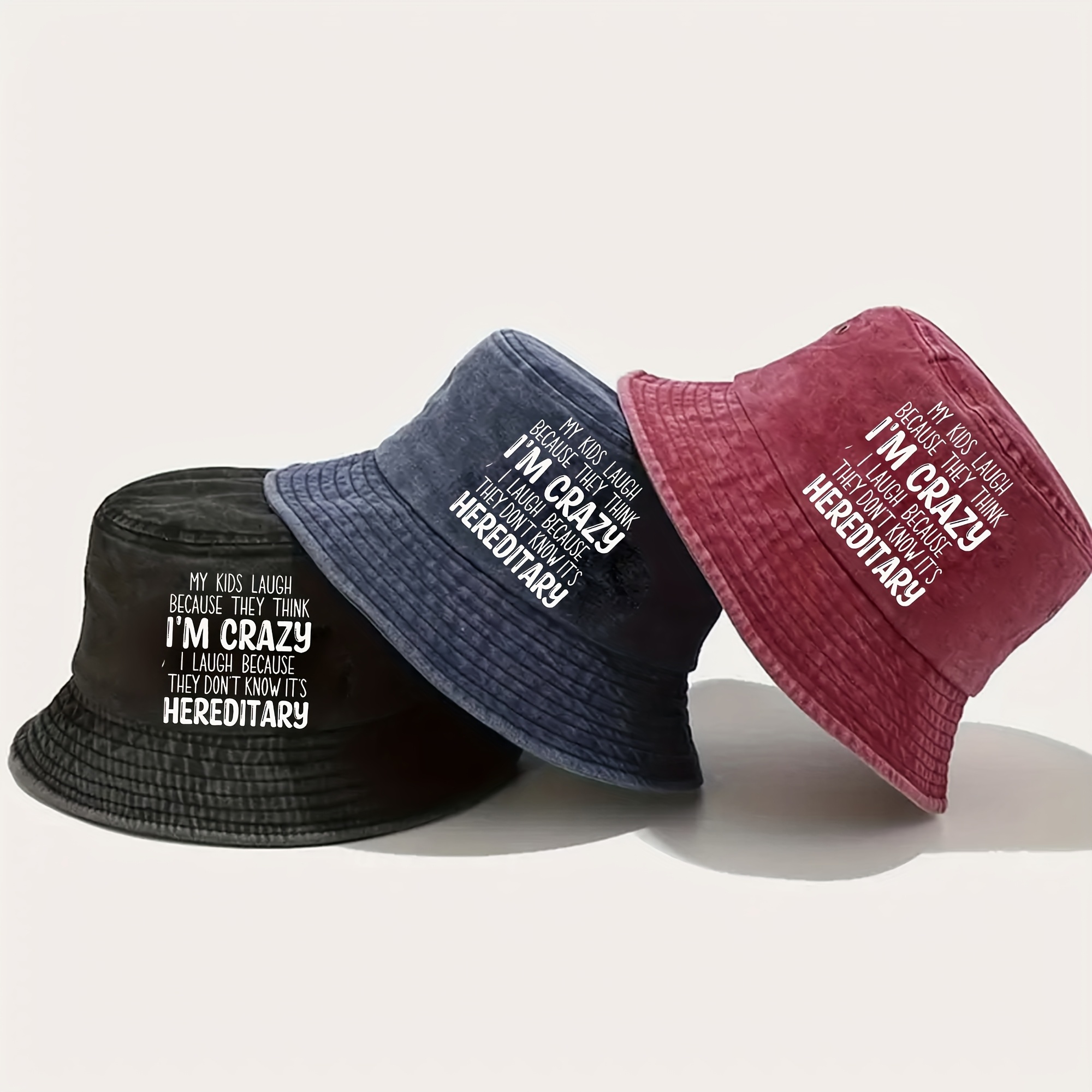 Street Fashion Guys - Eye Catching Text Themed Fisherman Hat,