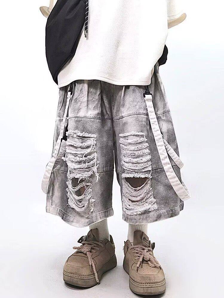 Street Fashion Hip Hop - Retro Hip-hop Men's Ripped Jeans Summer