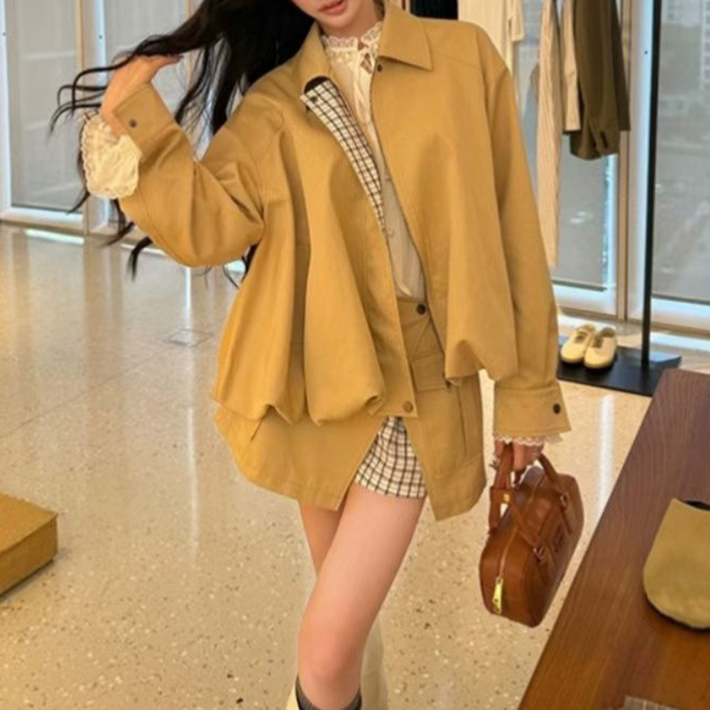 TWOTWINSTYLE Khakl Spliced Poc - đánh giá và giá Street Fashion Jacket