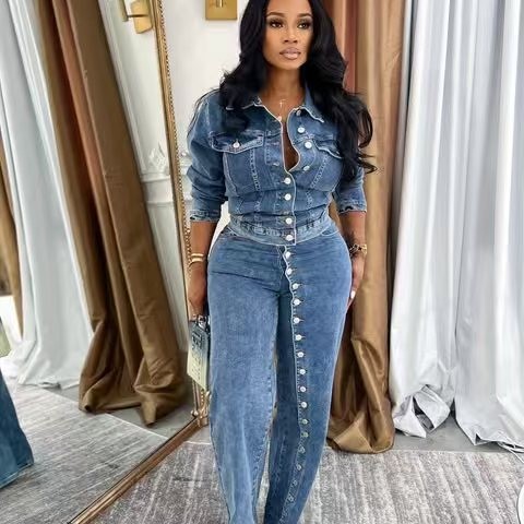 Jeans Suit Women Denim 2 Piece - đánh giá và giá Street Fashion Jacket