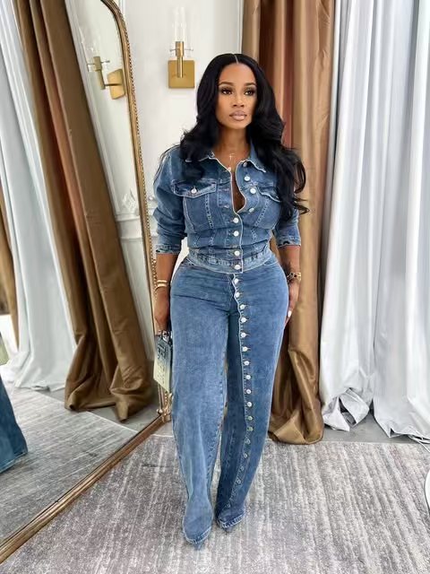 Jeans Suit Women Denim 2 Piece - đánh giá và giá Street Fashion Jacket