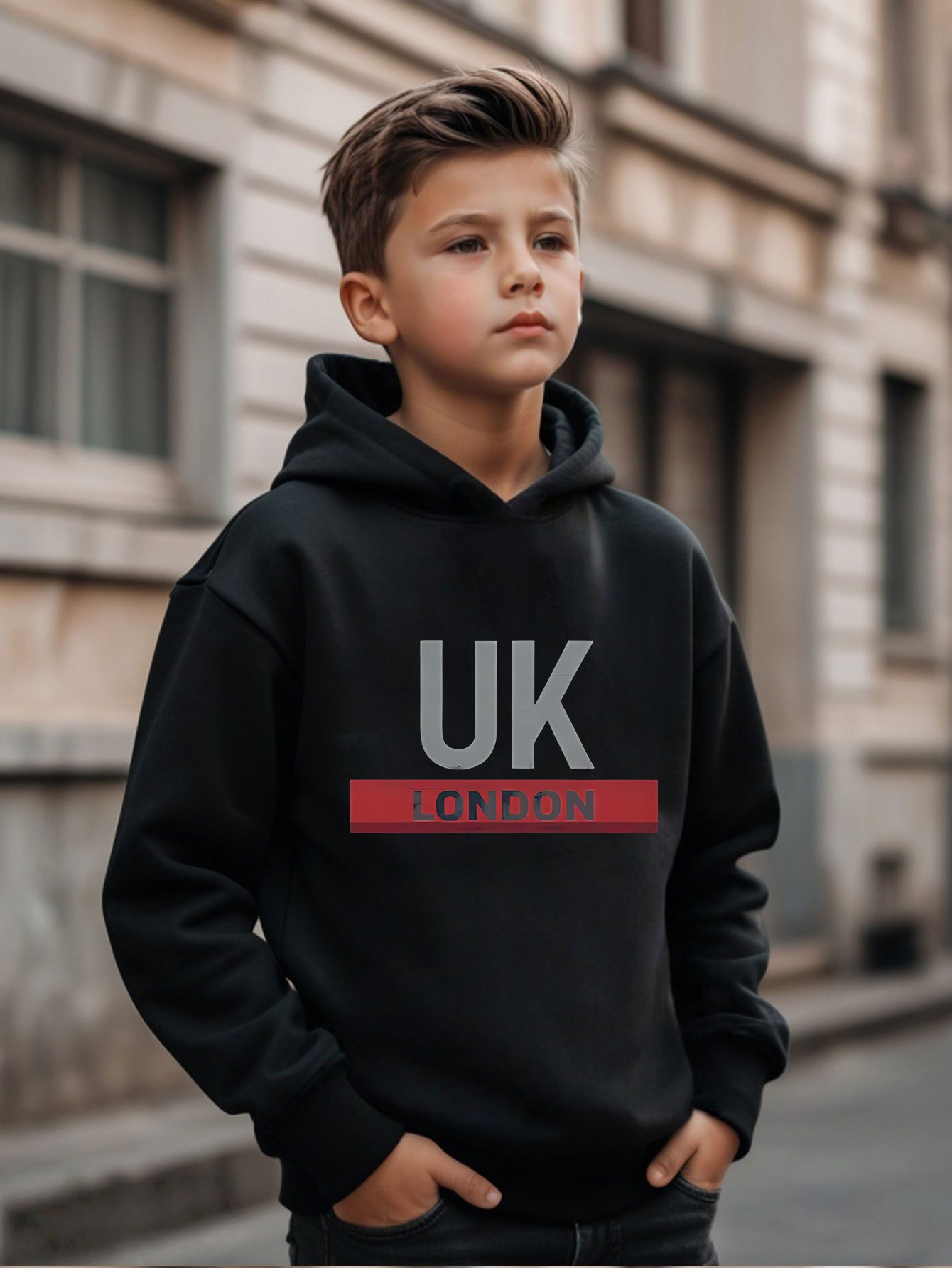 UK London Printed Hoodie Boys' - đánh giá và giá Street Fashion Uk