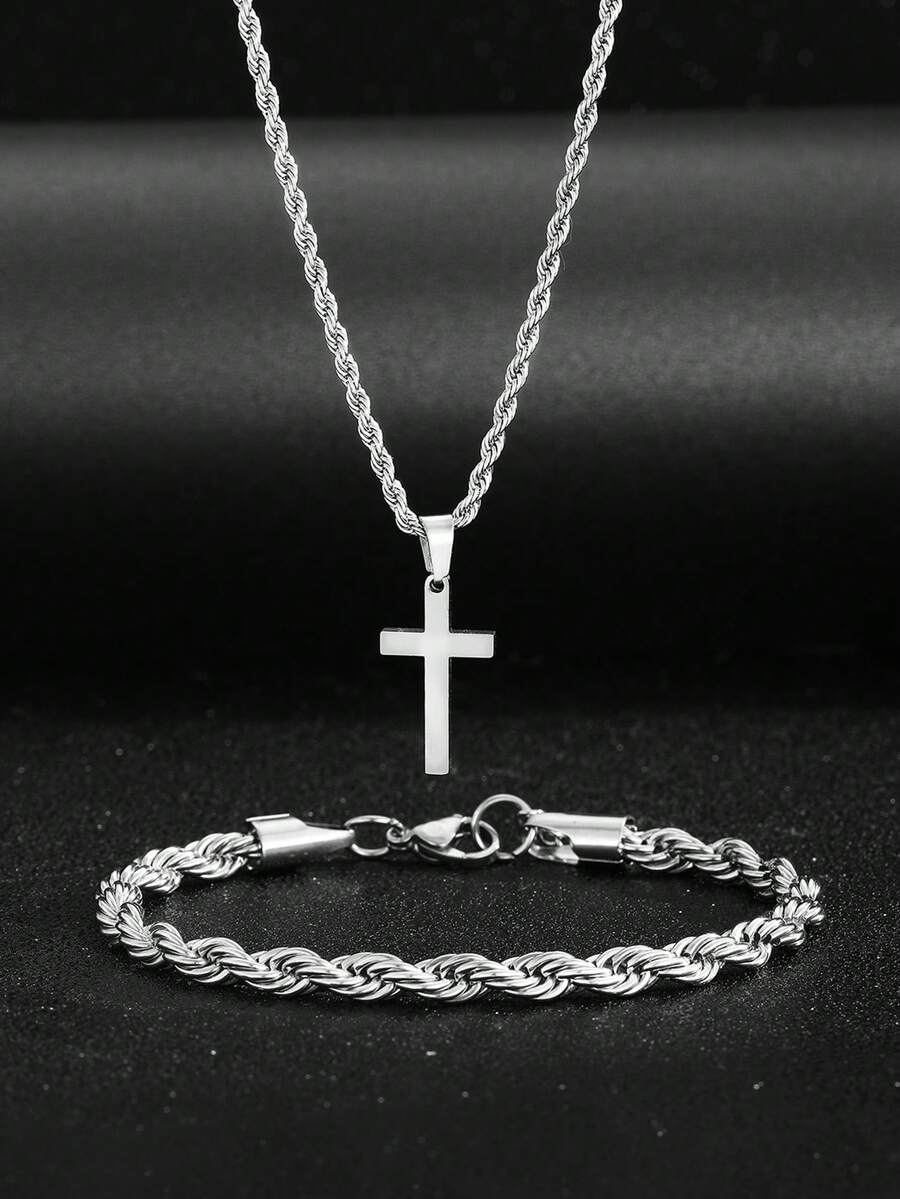 1 Set Stainless Steel Cross Pe - đánh giá và giá Street Fashion Hip Hop