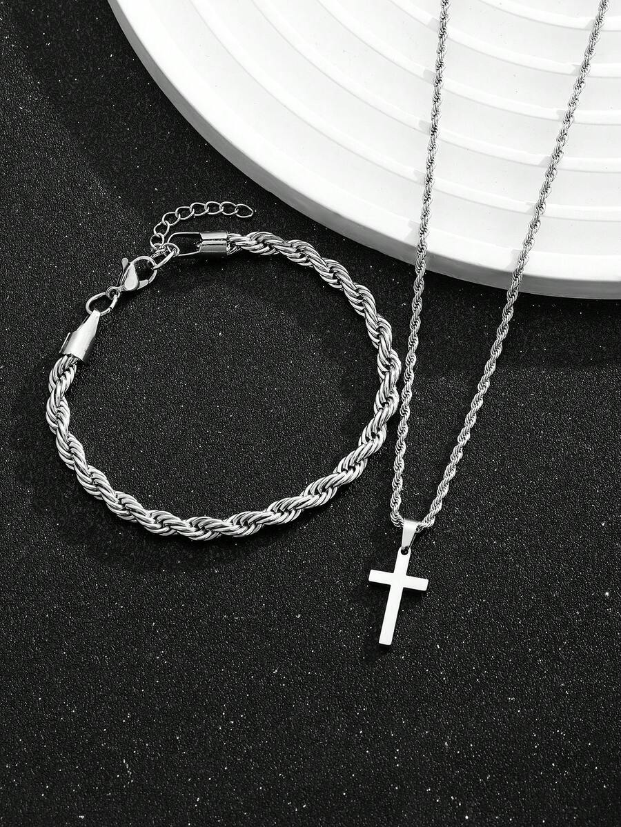 1 Set Stainless Steel Cross Pe - đánh giá và giá Street Fashion Hip Hop