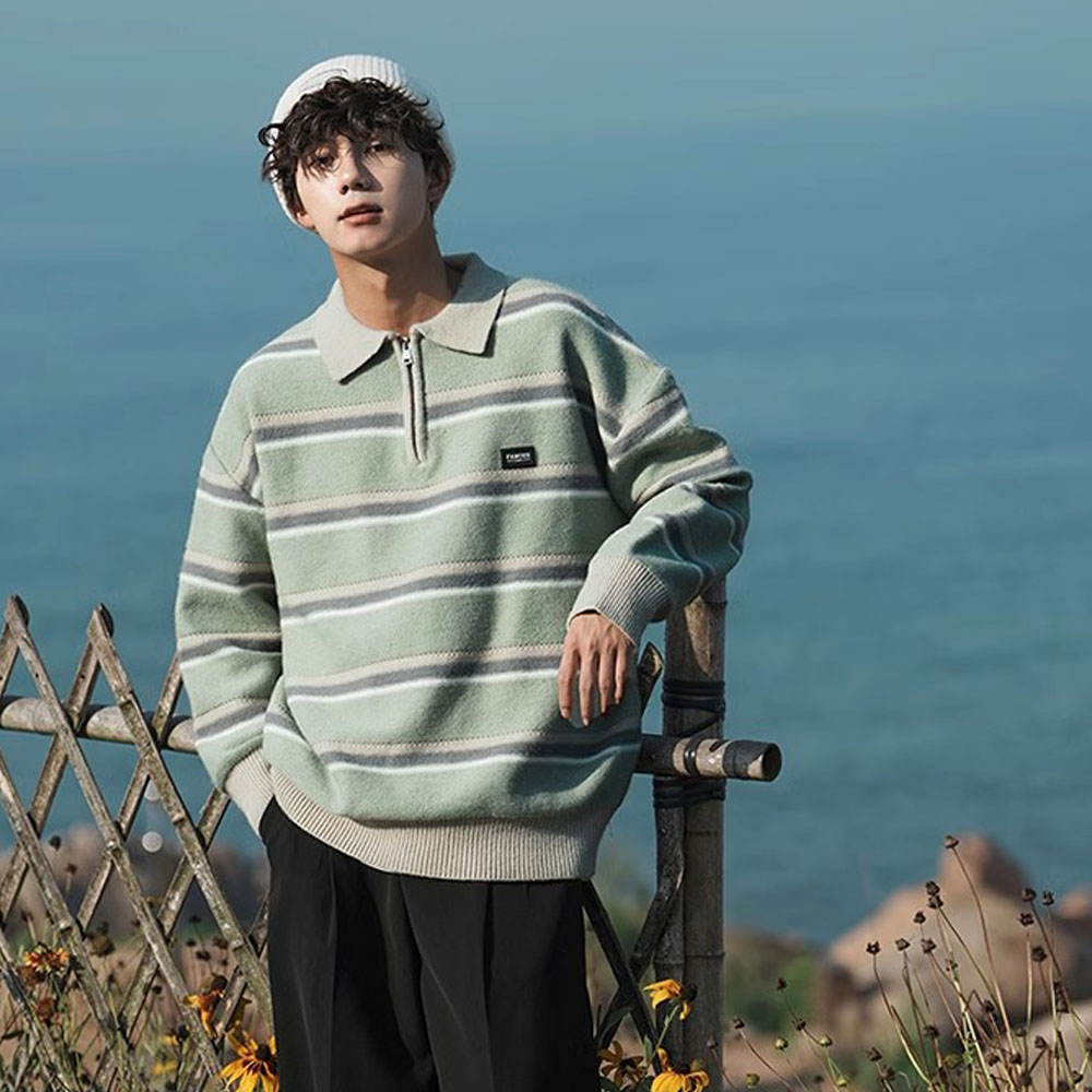 Japan Men's Y2K Knitted Warm P - đánh giá và giá Street Fashion In Japan