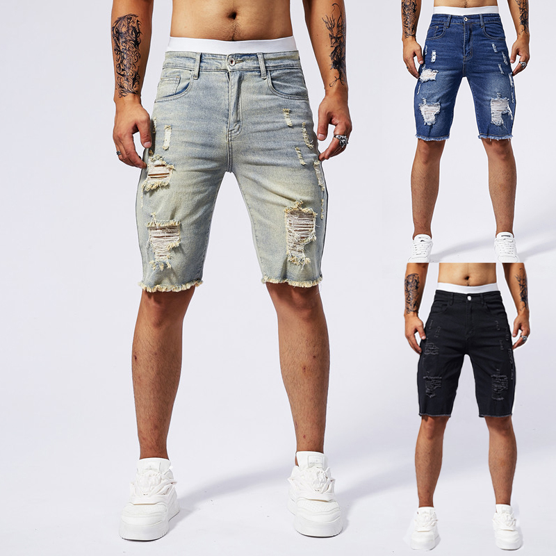 2025 Summer New Men's Ripped D - đánh giá và giá Street Fashion Brand