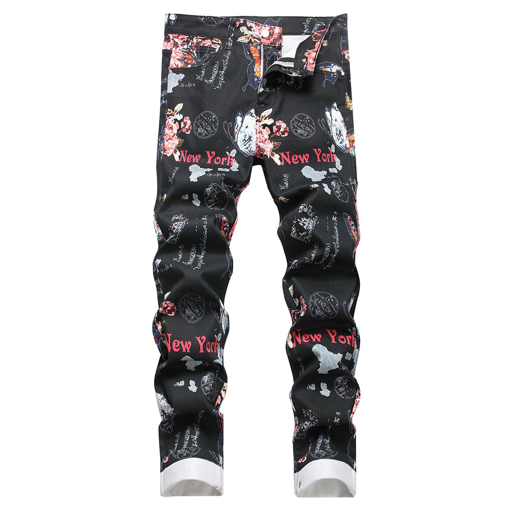 Men Digital Print Jeans Fashio - đánh giá và giá Street Fashion In New York