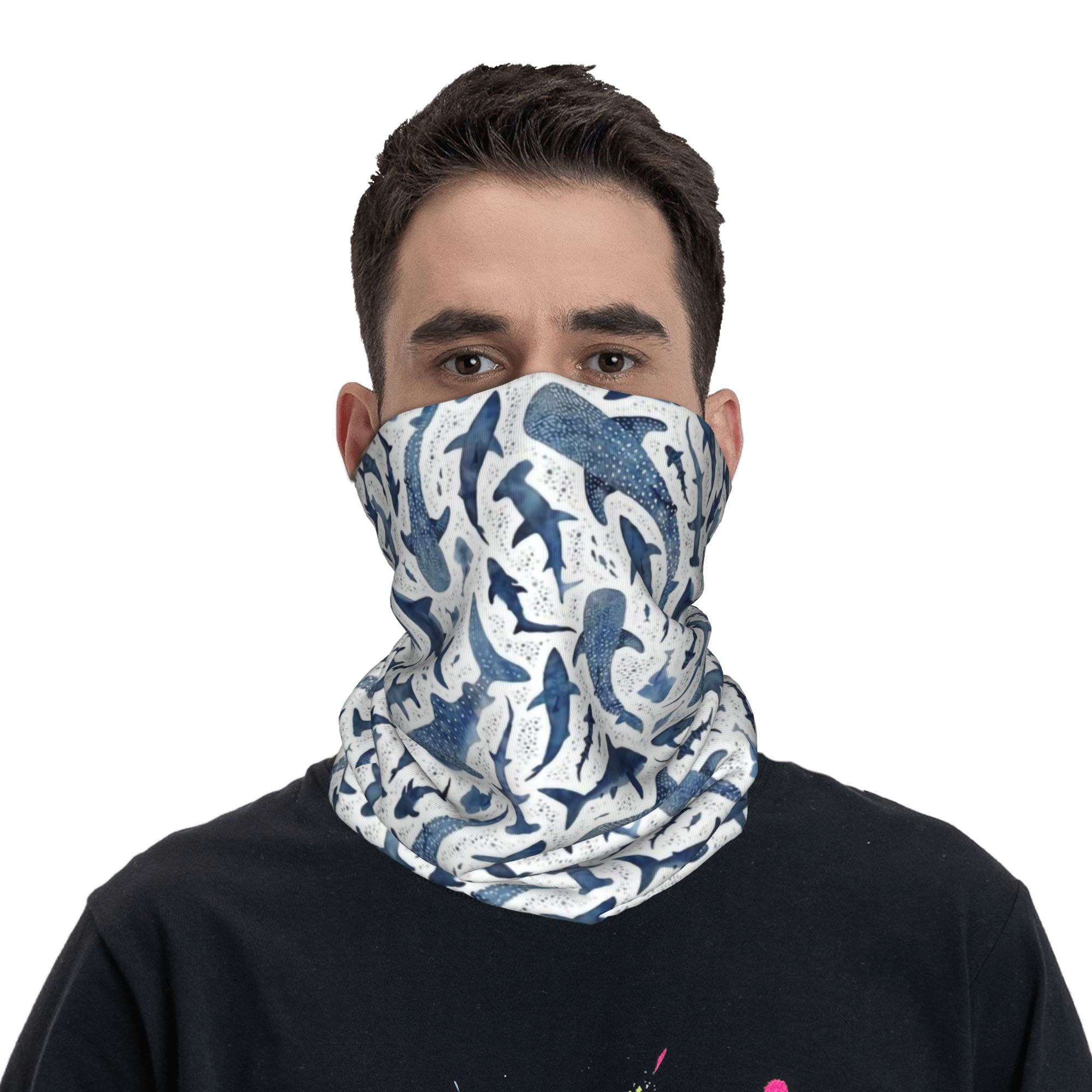 Custom Blue Watercolour Shark  - đánh giá và giá Balaclava Face Mask