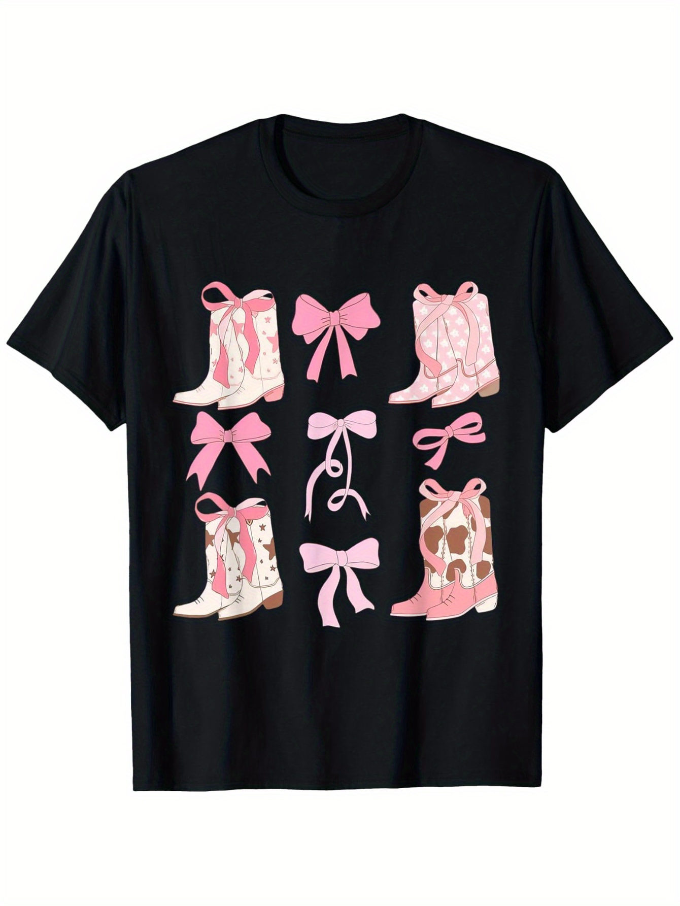 Coquette Pink Bow Cow Boots Ha - đánh giá và giá Street Fashion Co