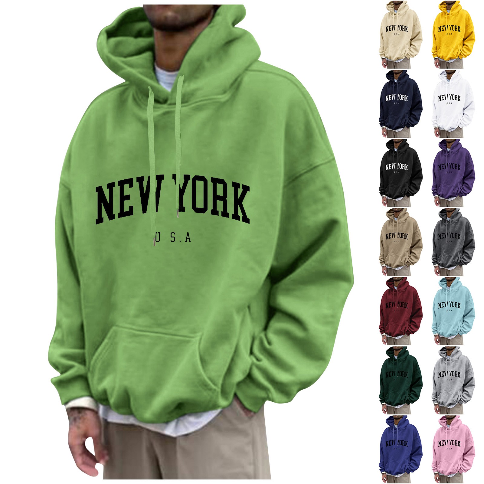 New York Print Mens Hoodies Fa - đánh giá và giá Street Fashion In New York