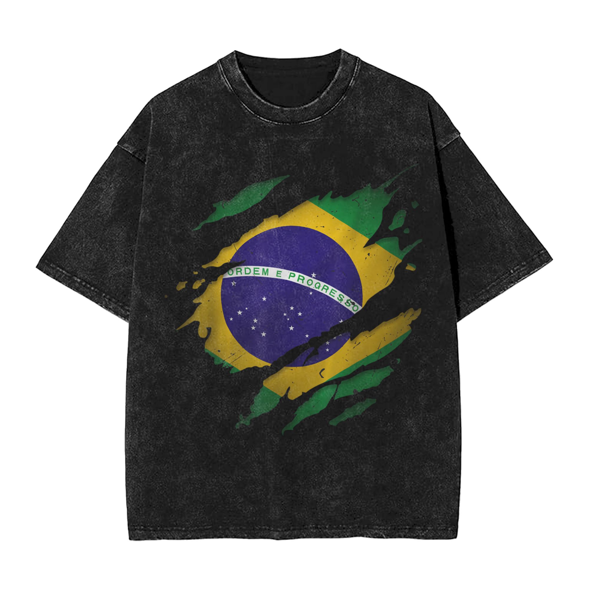 Brazil Brazilian Flag Washed T - đánh giá và giá Street Fashion Brazil