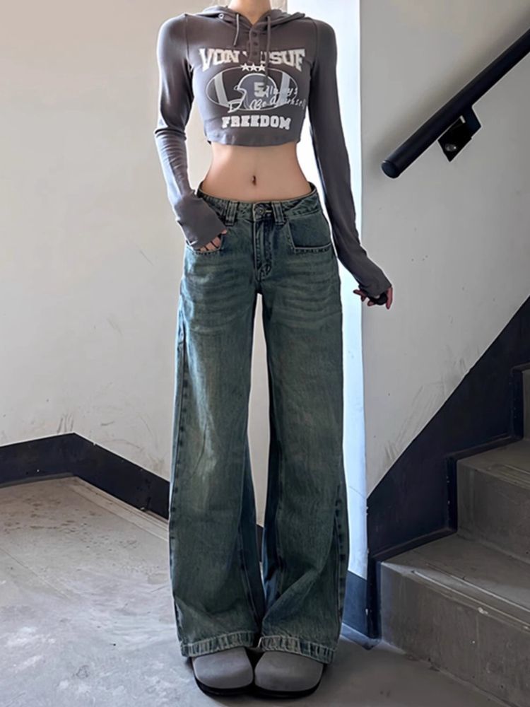 Brown Jeans Harajuku Y2K Kawai - đánh giá và giá Japanese Street Fashion Female