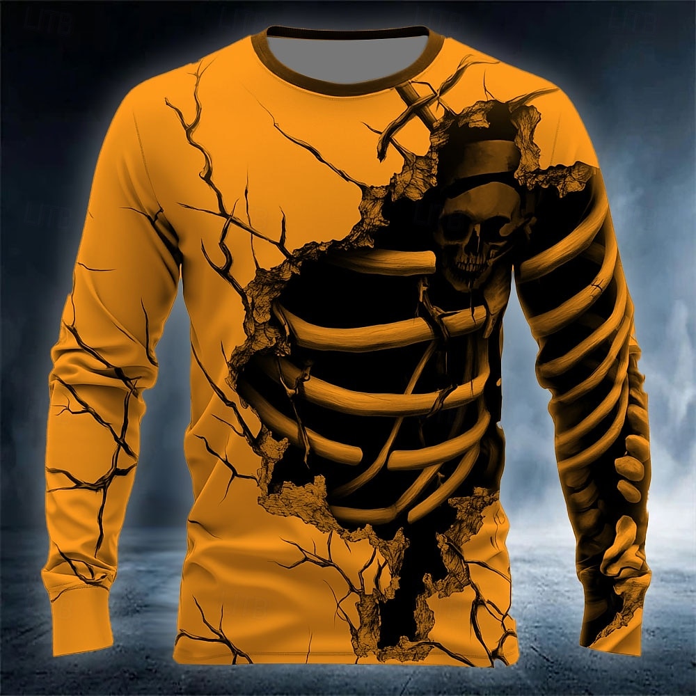 Funny 3D Skull Print Men's T-s - đánh giá và giá Street Fashion Hip Hop