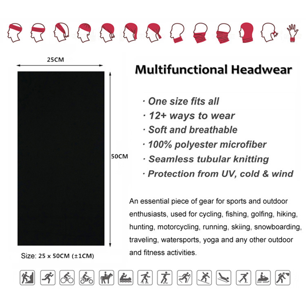 Seamless Solid Color Bandanas  - đánh giá và giá Balaclava Face Mask