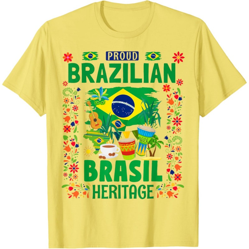 3D Printed Brazil Music T-Shir - đánh giá và giá Street Fashion Brazil